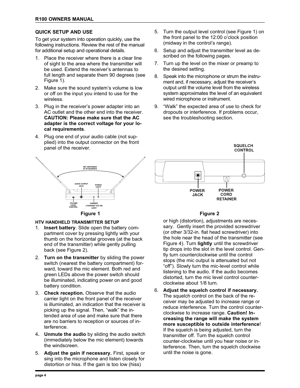 Electro-Voice R100 User Manual | Page 4 / 11