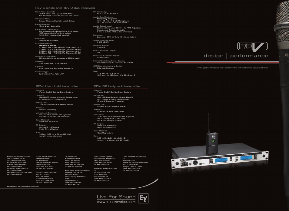 Design, Performance | Electro-Voice N/DYM 767a User Manual | Page 8 / 8