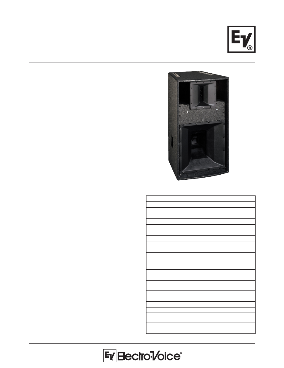 Electro-Voice Sound Reinforcement System Xi-1123A/106F User Manual | 4 pages