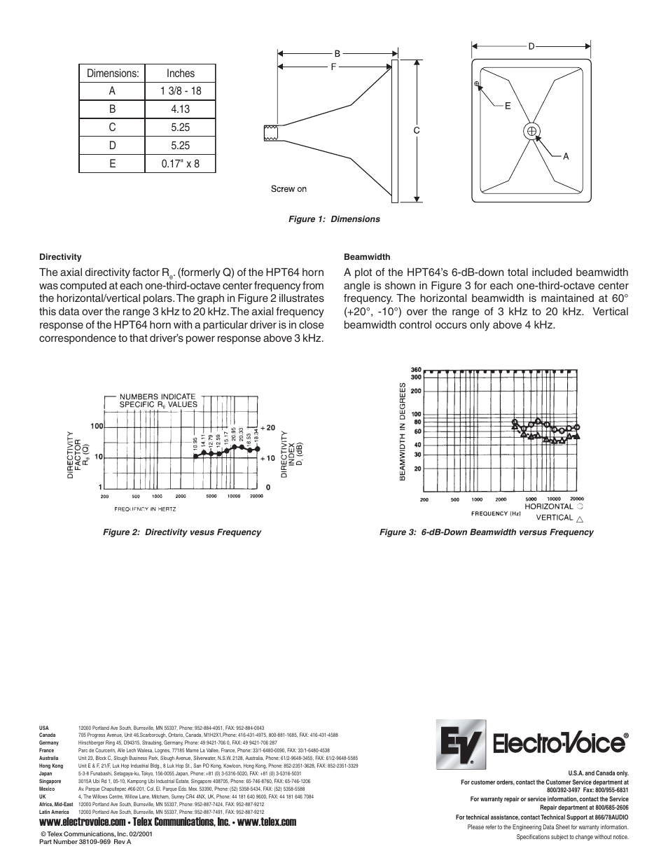 Electro-Voice HPT64 User Manual | Page 2 / 2