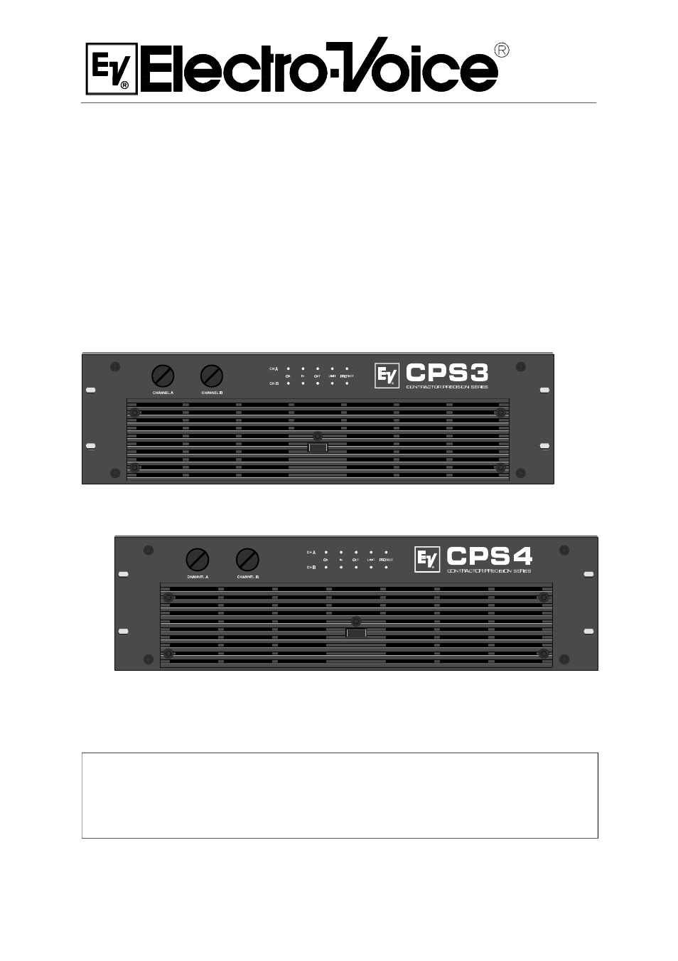 Electro-Voice CPS 3 User Manual | 9 pages