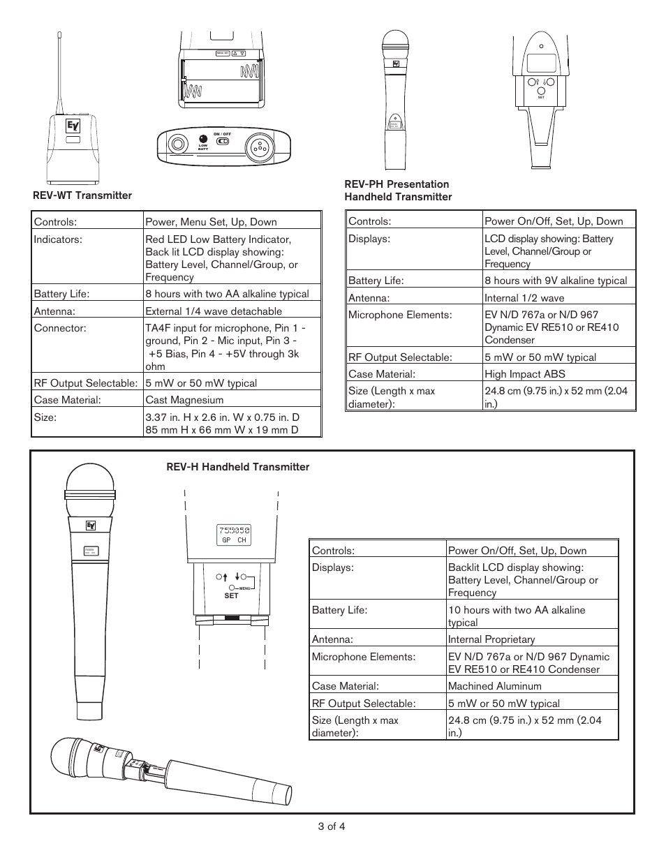 Electro-Voice REV User Manual | Page 3 / 4