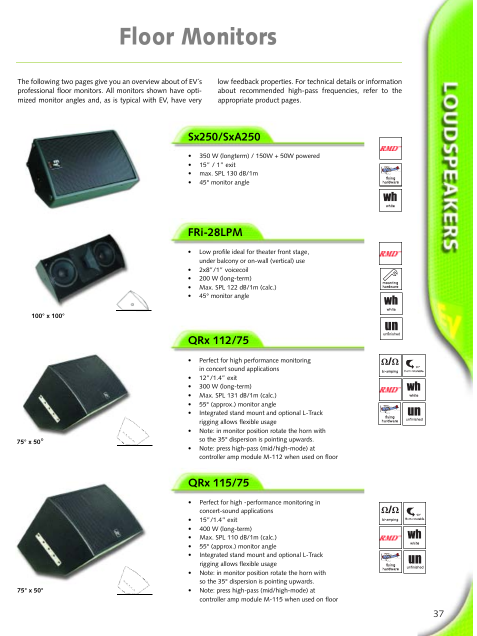 Floor monitors, Fri-28lpm | Electro-Voice Microphone User Manual | Page 37 / 92