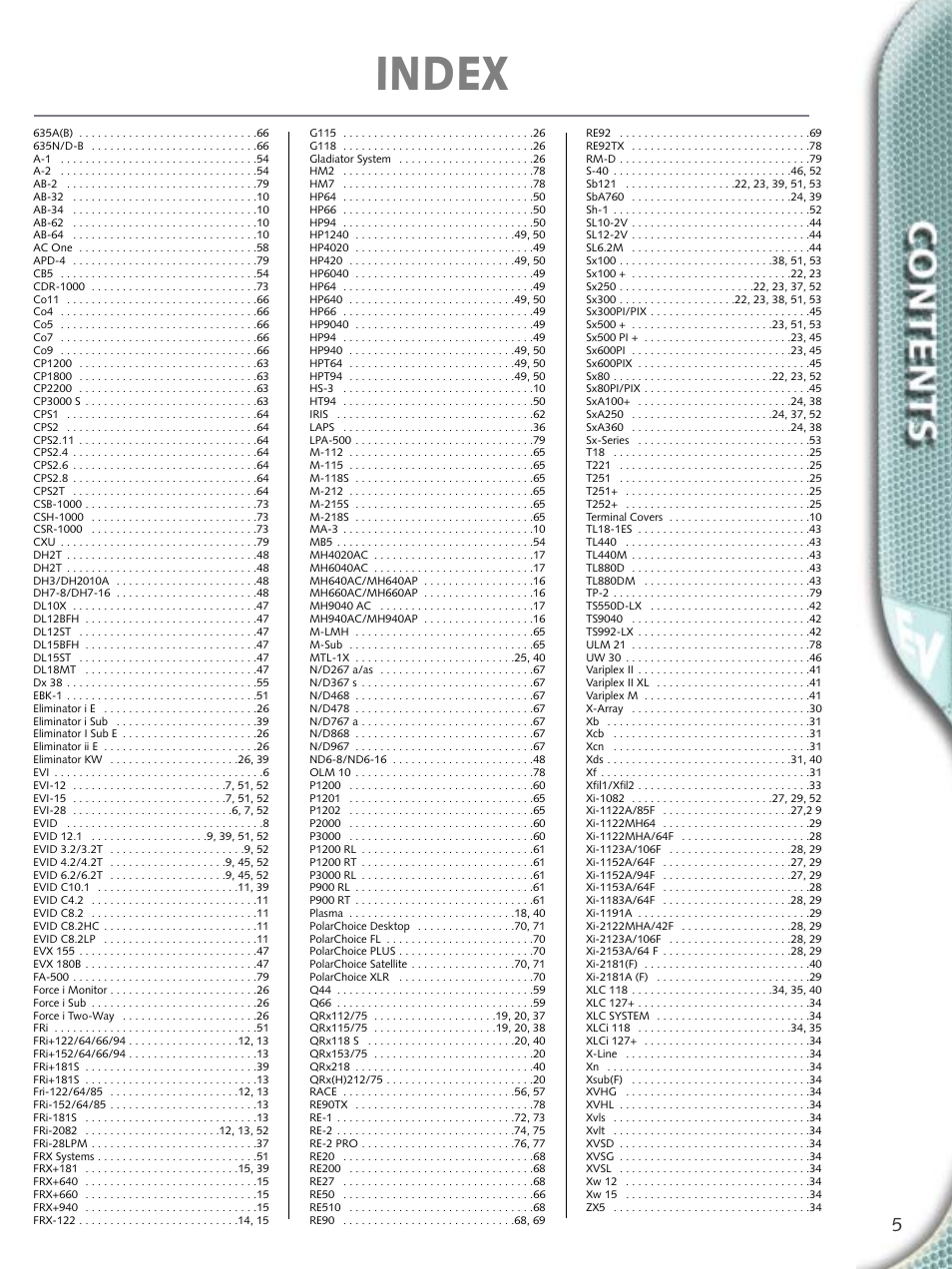 Index | Electro-Voice Microphone User Manual | Page 5 / 92