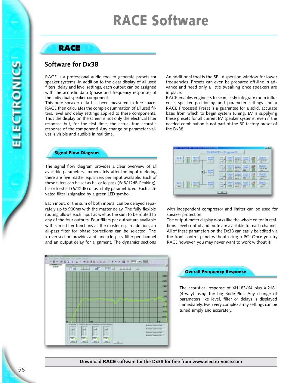 Race software, Race, Software for dx38 | Electro-Voice Microphone User Manual | Page 56 / 92