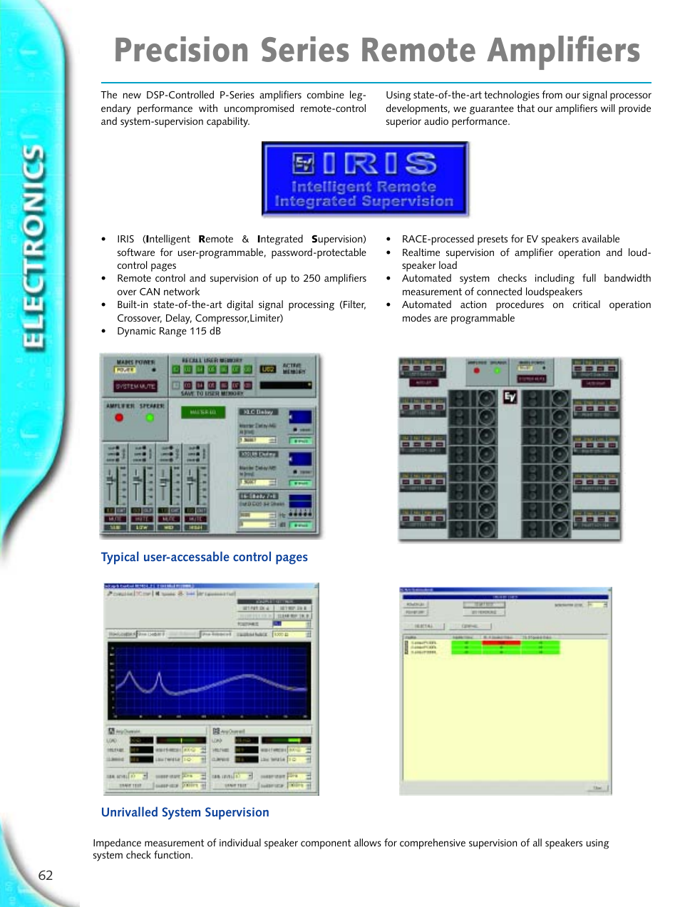 Precision series remote amplifiers | Electro-Voice Microphone User Manual | Page 62 / 92
