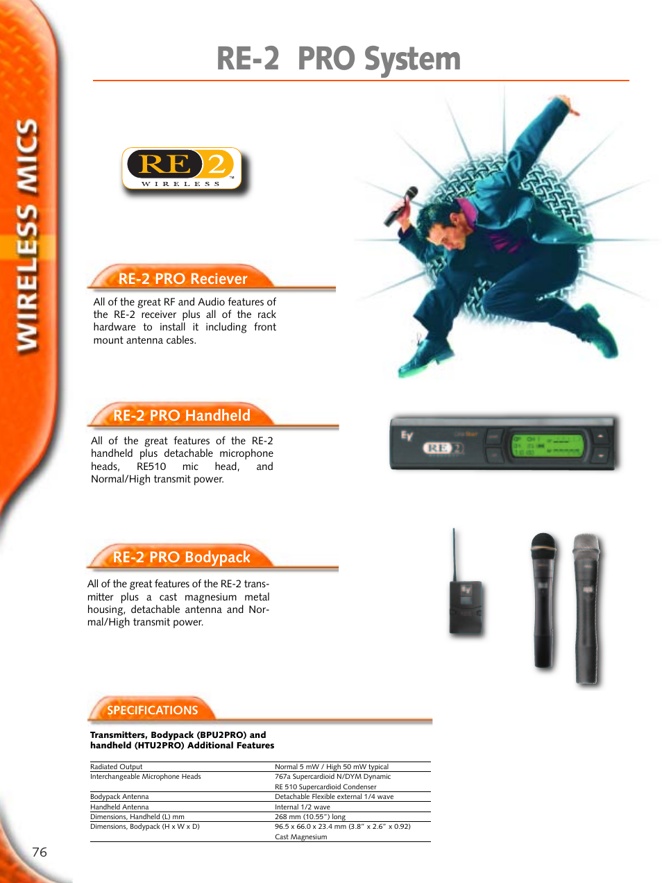 Re-2 pro system | Electro-Voice Microphone User Manual | Page 76 / 92