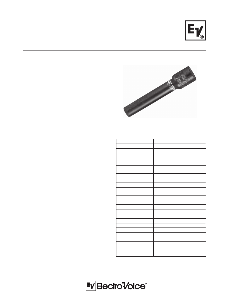 Electro-Voice RE200 User Manual | 2 pages