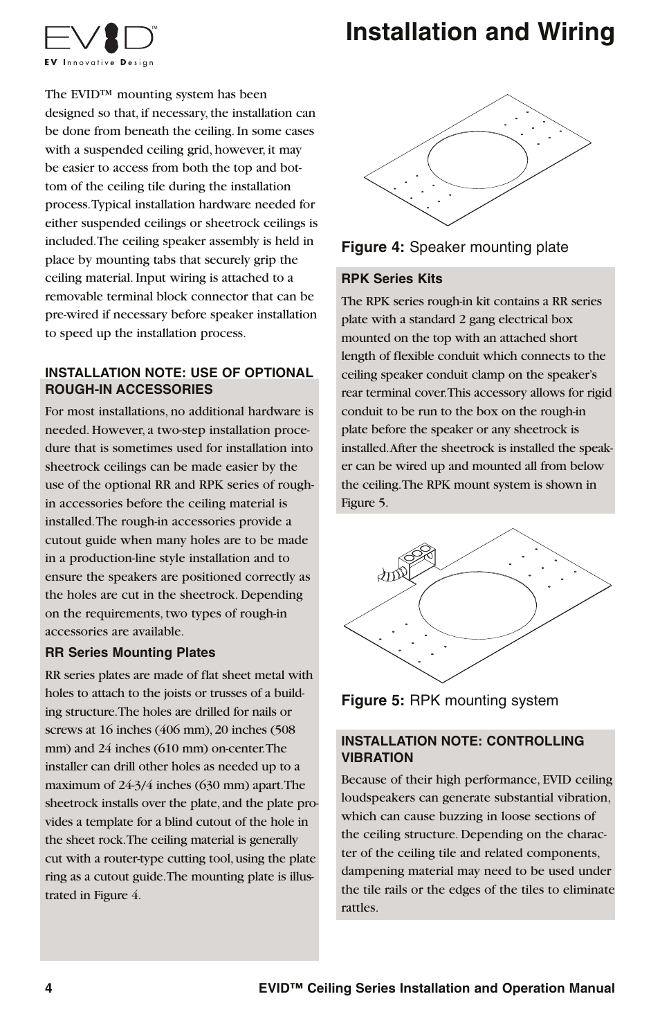 Installation and wiring | Electro-Voice EVID User Manual | Page 6 / 20