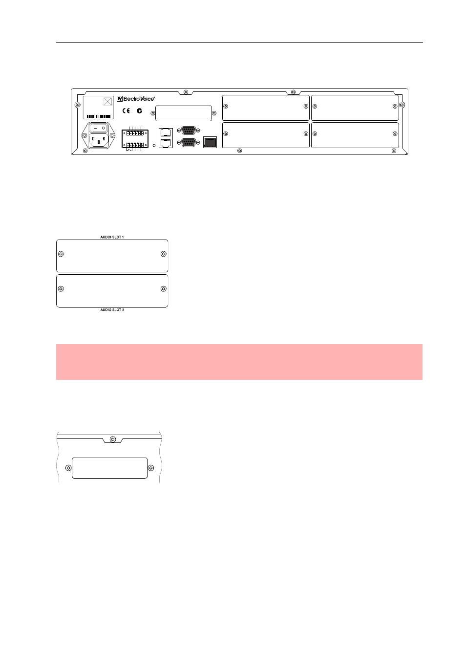 2 rear panel, Audio slots, Network module slot | Rear panel, Audio slots network module slot, Control elements and connections | Electro-Voice System Controller NetMax N8000 User Manual | Page 12 / 48