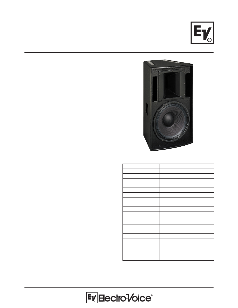 Electro-Voice XI-1152A/64F User Manual | 4 pages