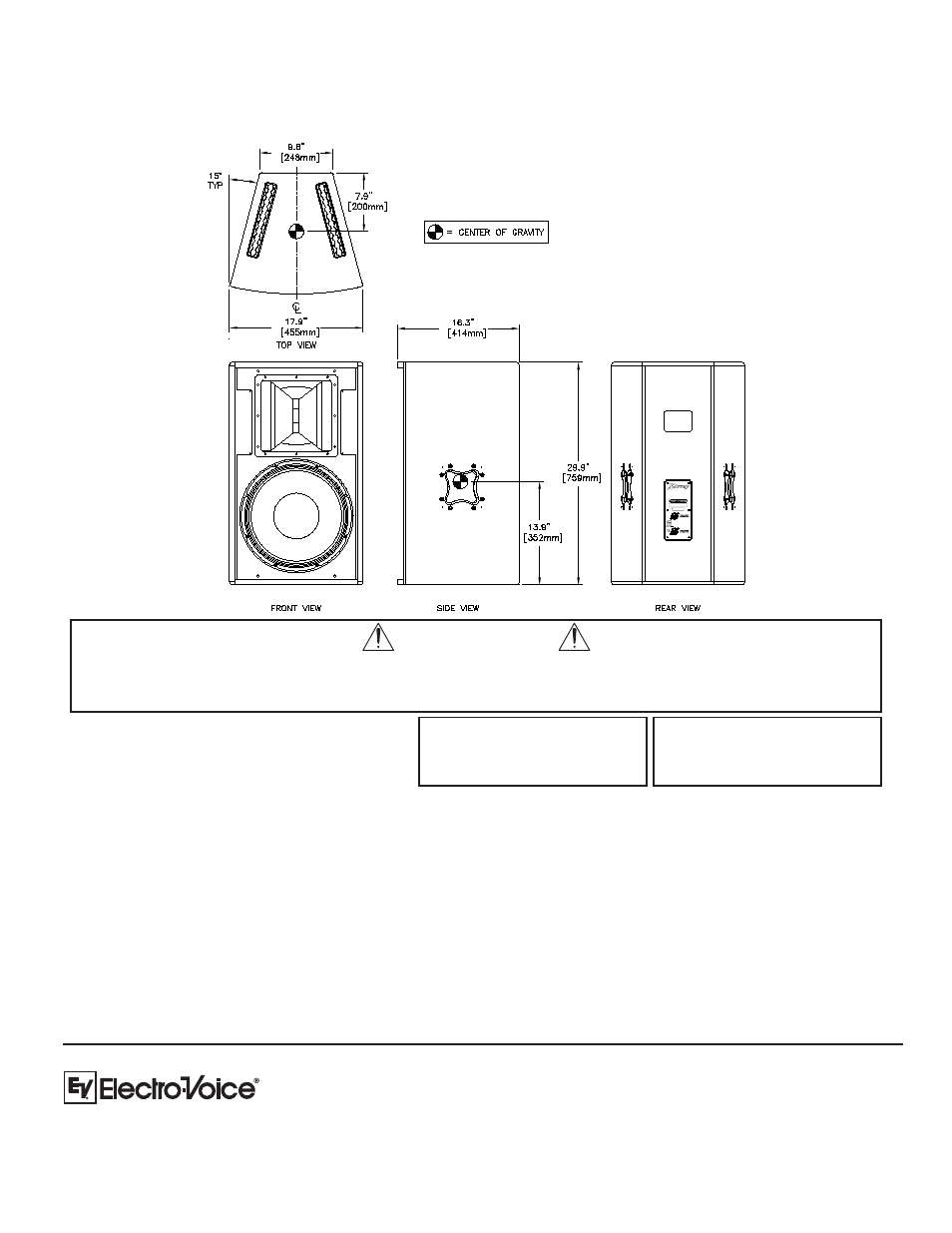 Caution | Electro-Voice XI-1152A/64F User Manual | Page 4 / 4