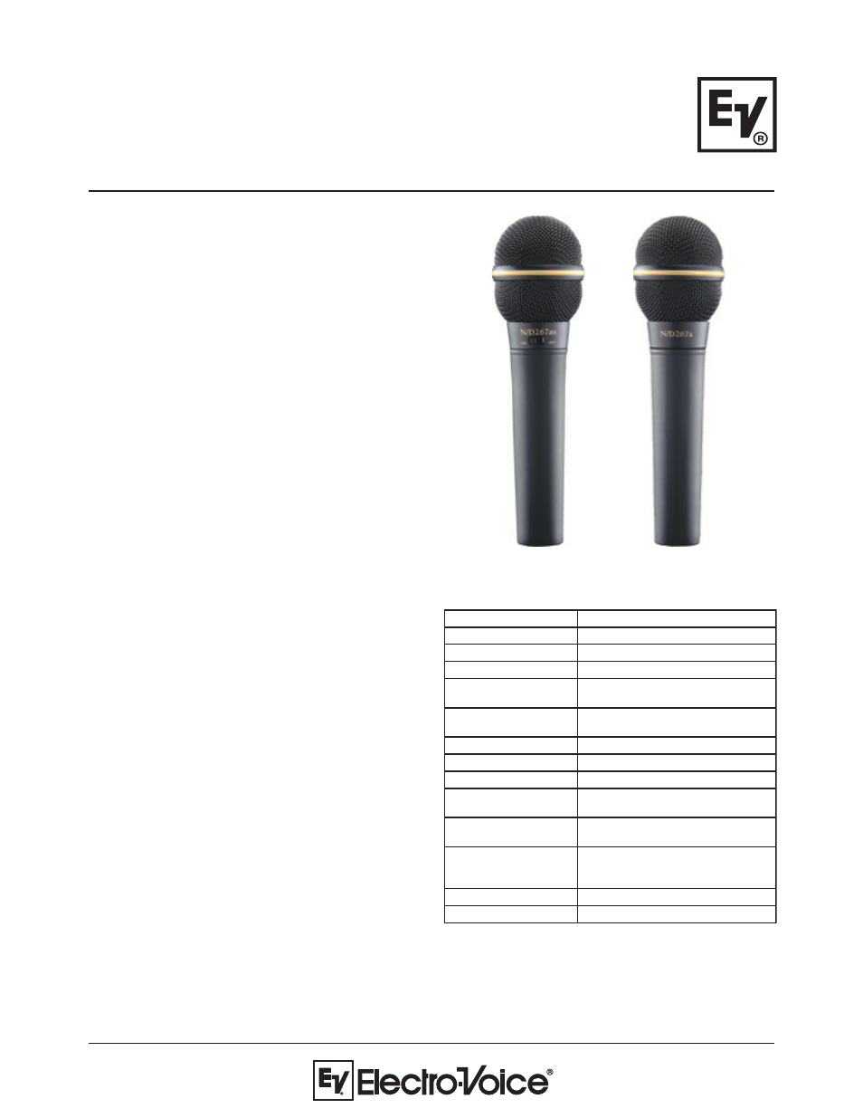 Electro-Voice N/D267as User Manual | 2 pages