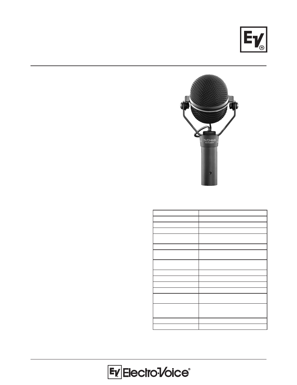 Electro-Voice N/D468 User Manual | 2 pages