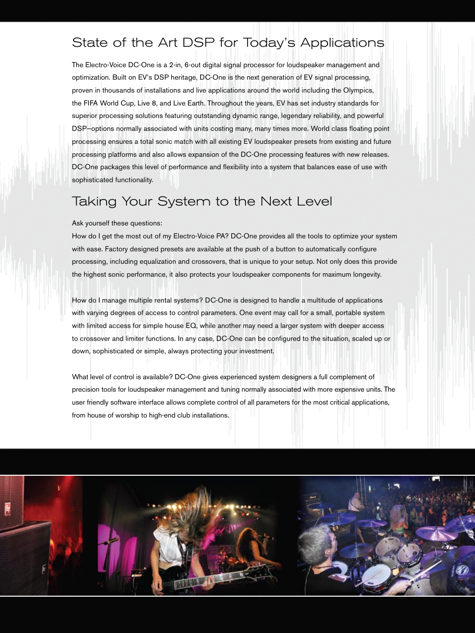 Taking your system to the next level, State of the art dsp for today’s applications | Electro-Voice DC-One User Manual | Page 3 / 8