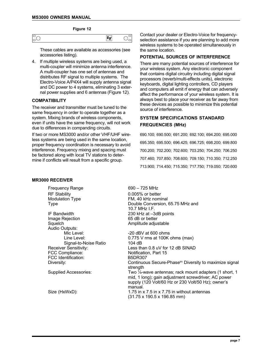 Electro-Voice MS3000 User Manual | Page 7 / 12