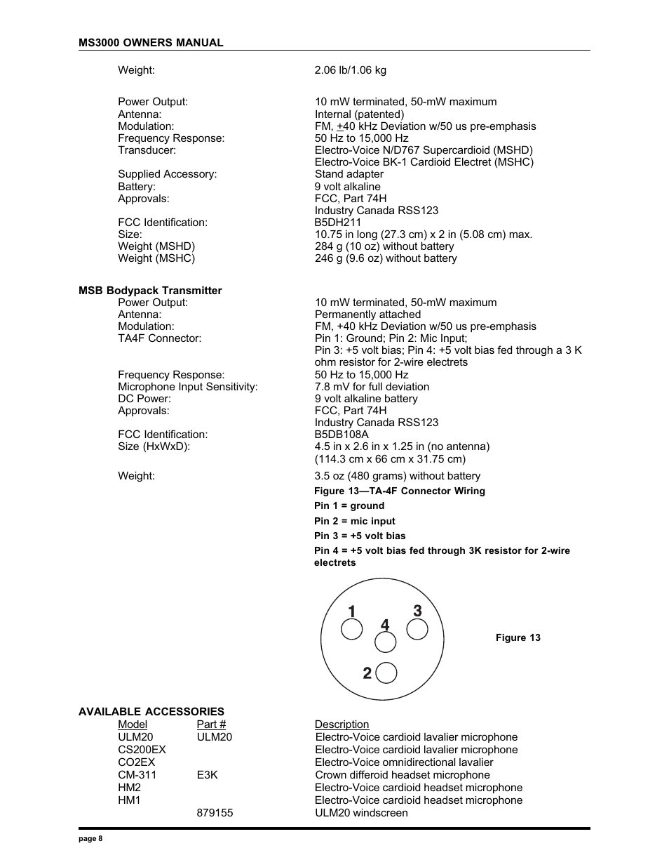 Electro-Voice MS3000 User Manual | Page 8 / 12