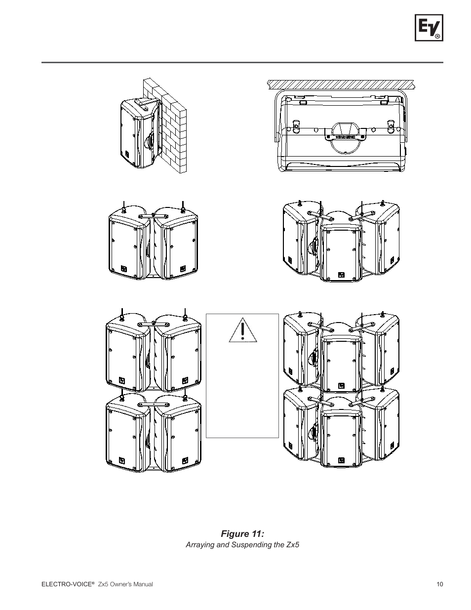 Suspending zx5 speaker systems (cont’) | Electro-Voice ZX5 Series User Manual | Page 11 / 20