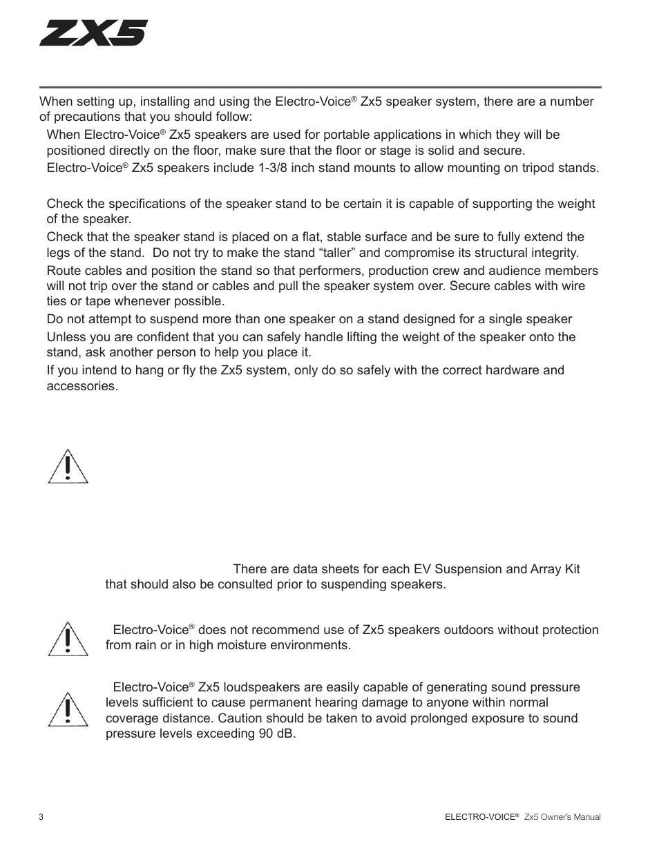 Safety first | Electro-Voice ZX5 Series User Manual | Page 4 / 20