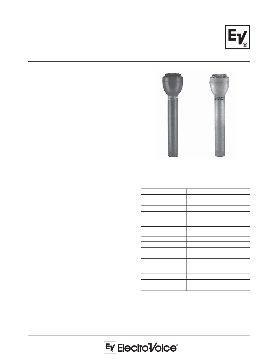 Electro-Voice 635N/D User Manual | 2 pages
