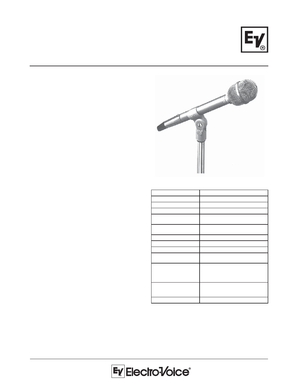 Electro-Voice RE16 User Manual | 2 pages