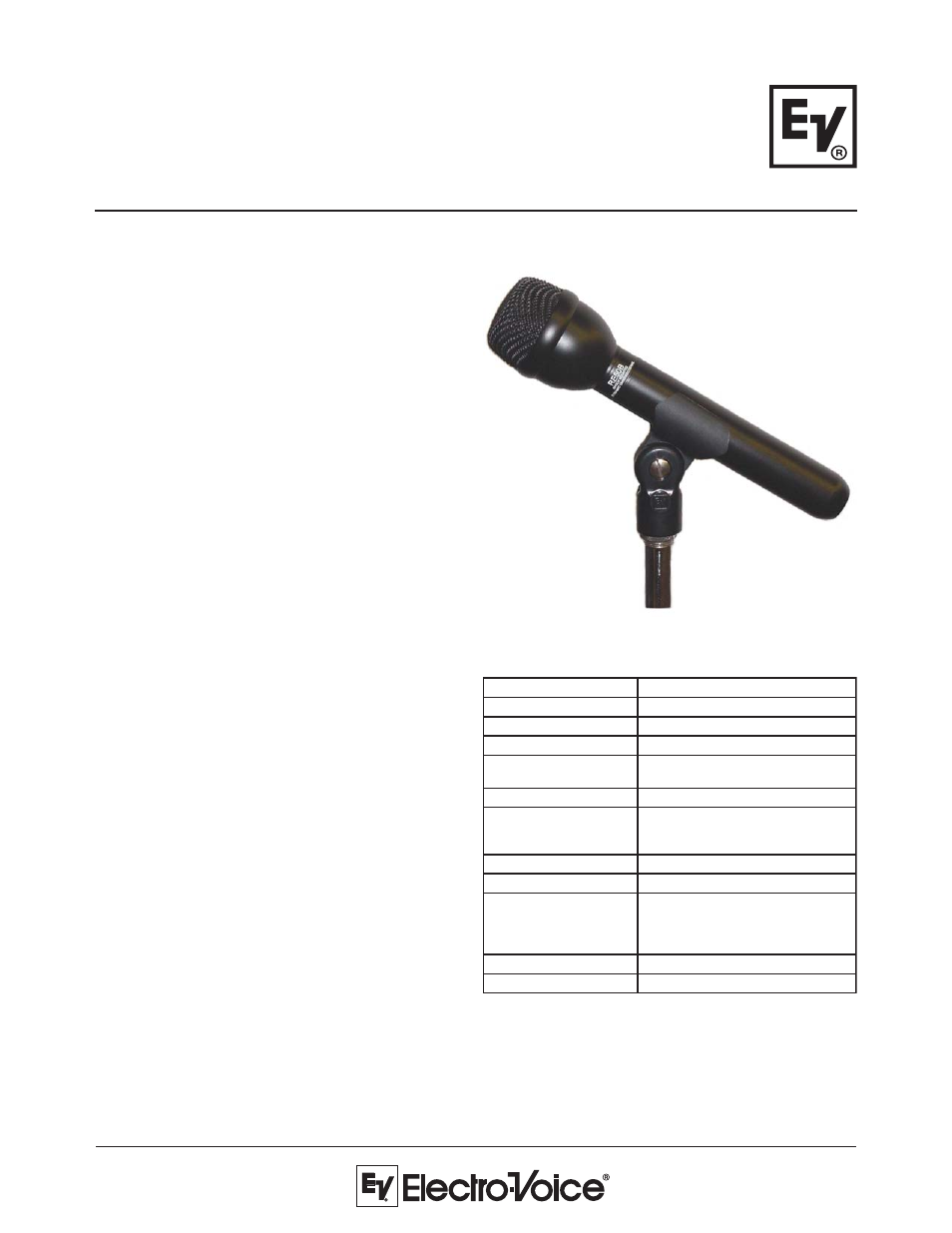 Electro-Voice RE50/B User Manual | 2 pages