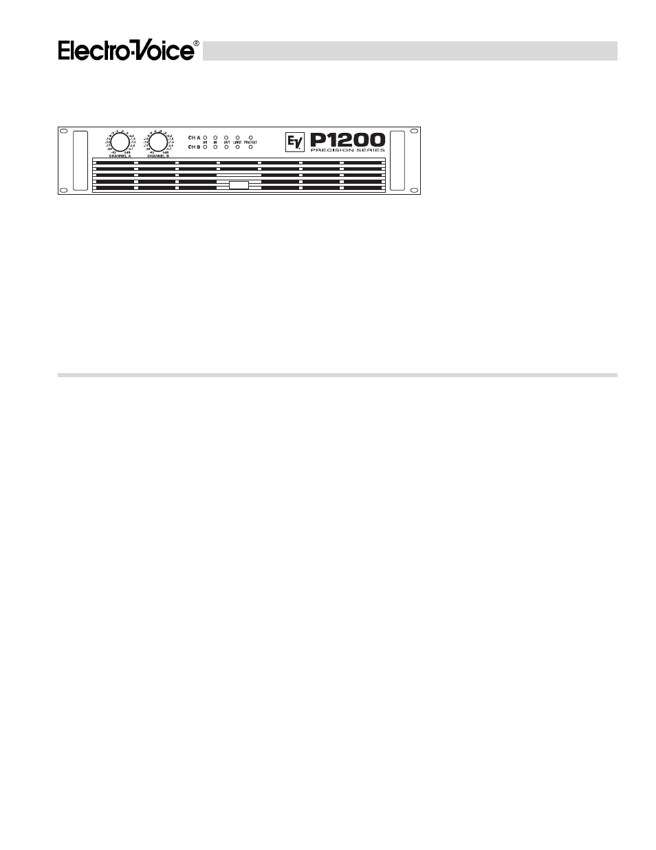 Electro-Voice P1200 User Manual | 4 pages