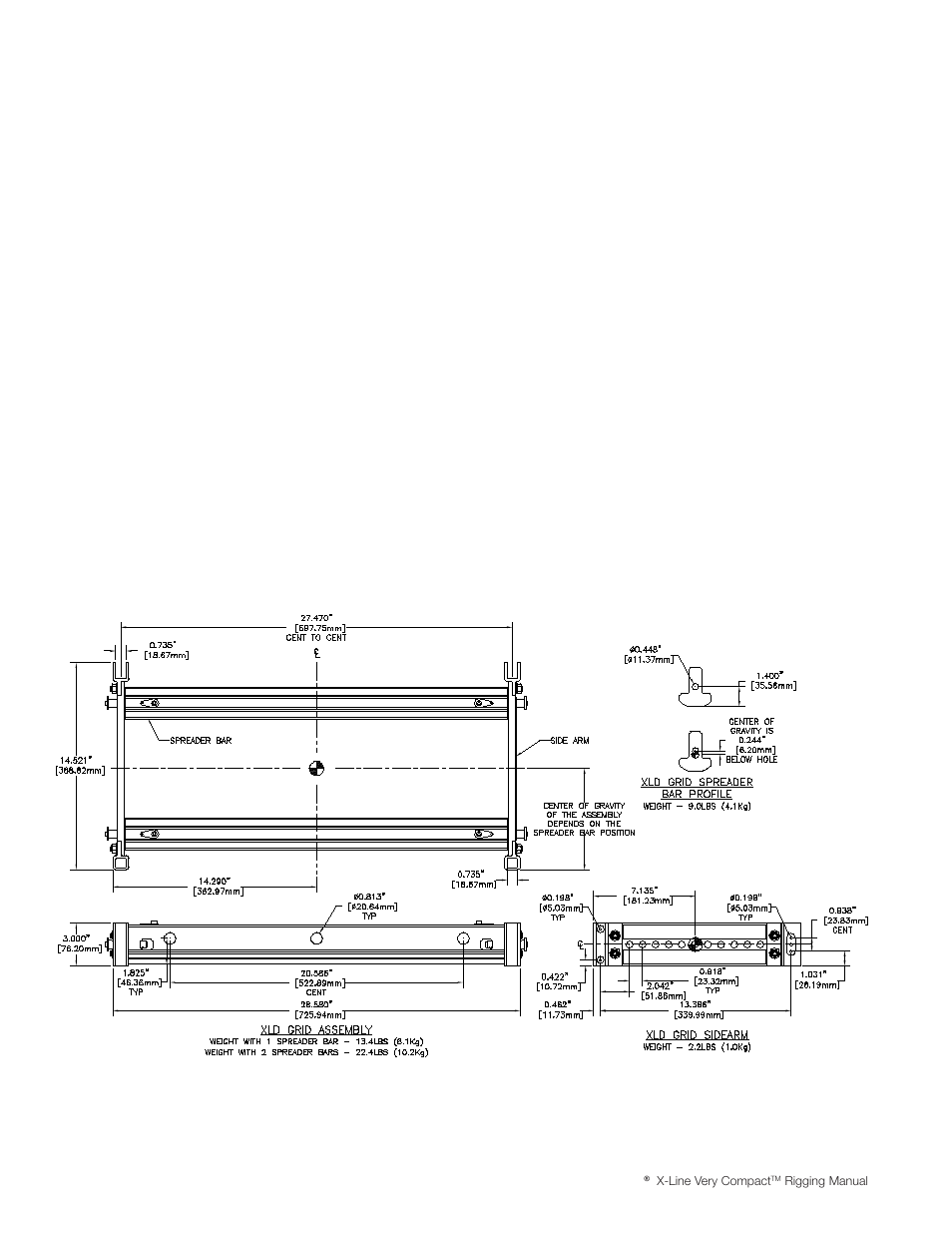 Xld grid rigging dimensions and weights, Figure 5a | Electro-Voice X-Line Very Compact (XLVC) User Manual | Page 12 / 56