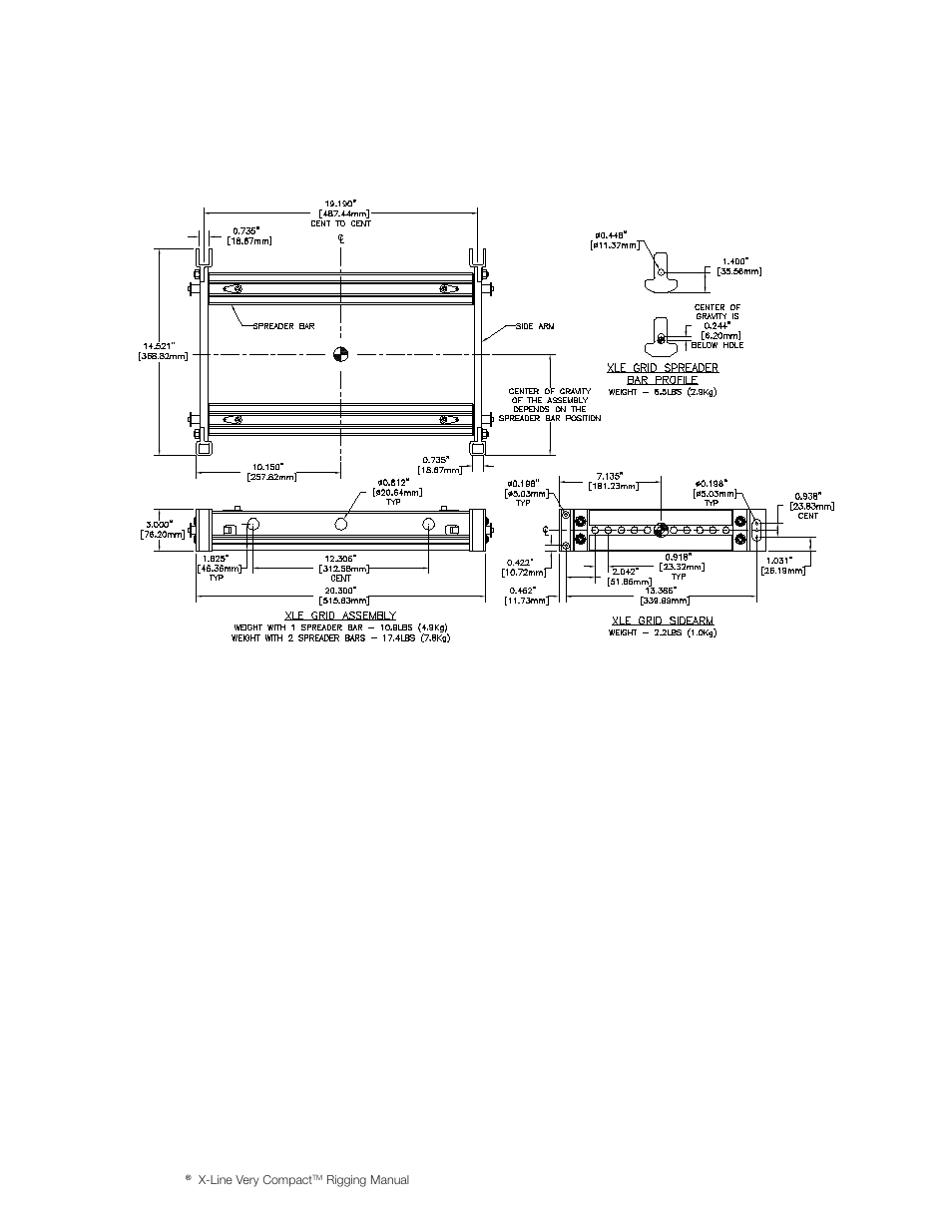 Xle grid rigging dimensions and weights, Figure 5b | Electro-Voice X-Line Very Compact (XLVC) User Manual | Page 13 / 56