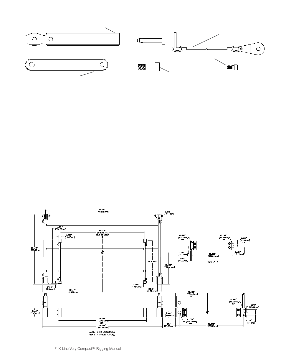 Xlvc-bgk bottom grid kit contents, Agcd adapter grid dimensions and weights, Figure 5d | Figure 5e | Electro-Voice X-Line Very Compact (XLVC) User Manual | Page 15 / 56