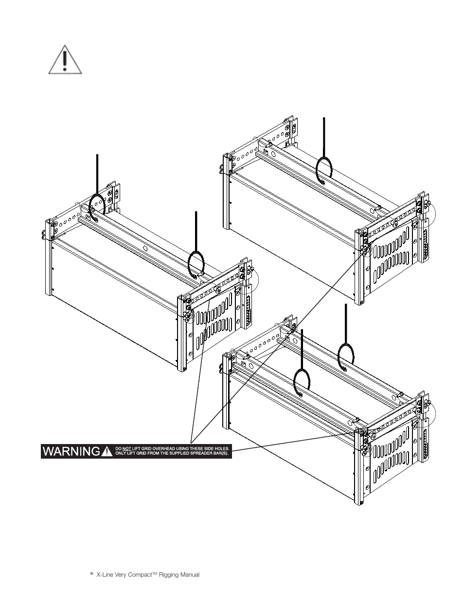 Xld grid and xle grid rigging configurations, Figure 8b | Electro-Voice X-Line Very Compact (XLVC) User Manual | Page 27 / 56