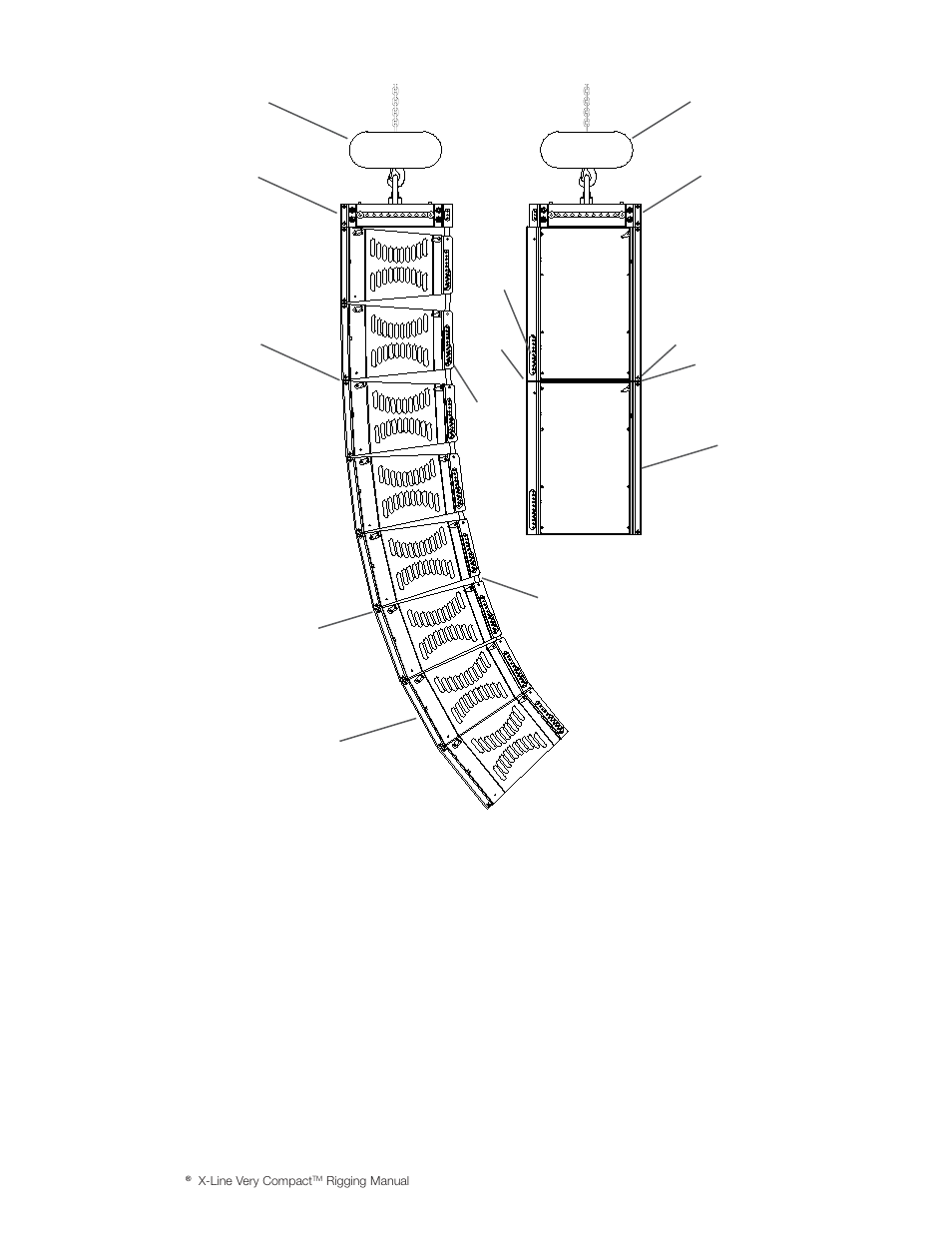 Typical xlvc flying system (without coupler beam), Figure 2 | Electro-Voice X-Line Very Compact (XLVC) User Manual | Page 7 / 56