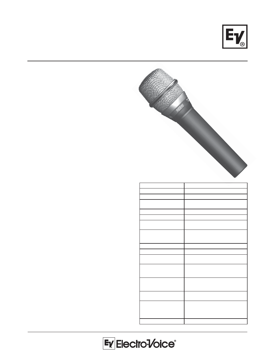 Electro-Voice RE510 User Manual | 2 pages