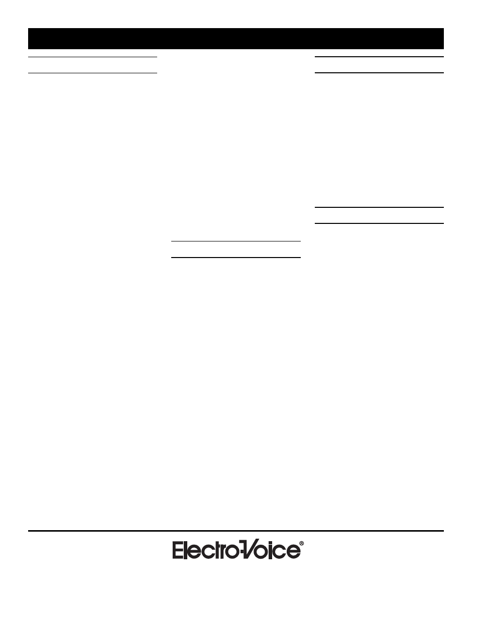 Eq-231/graphic equalizer | Electro-Voice EQ-231 User Manual | Page 4 / 4