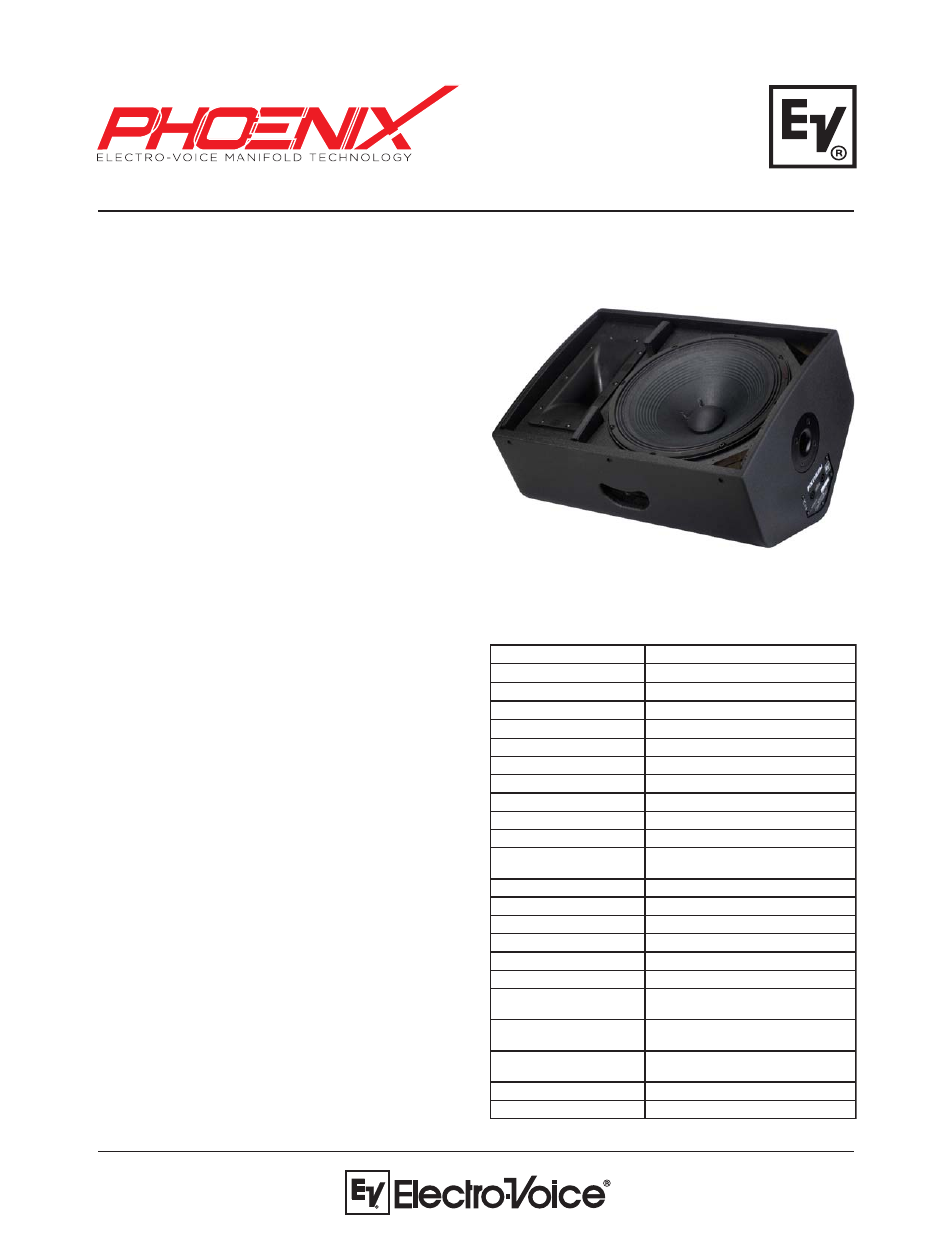 Electro-Voice PX1152M User Manual | 2 pages