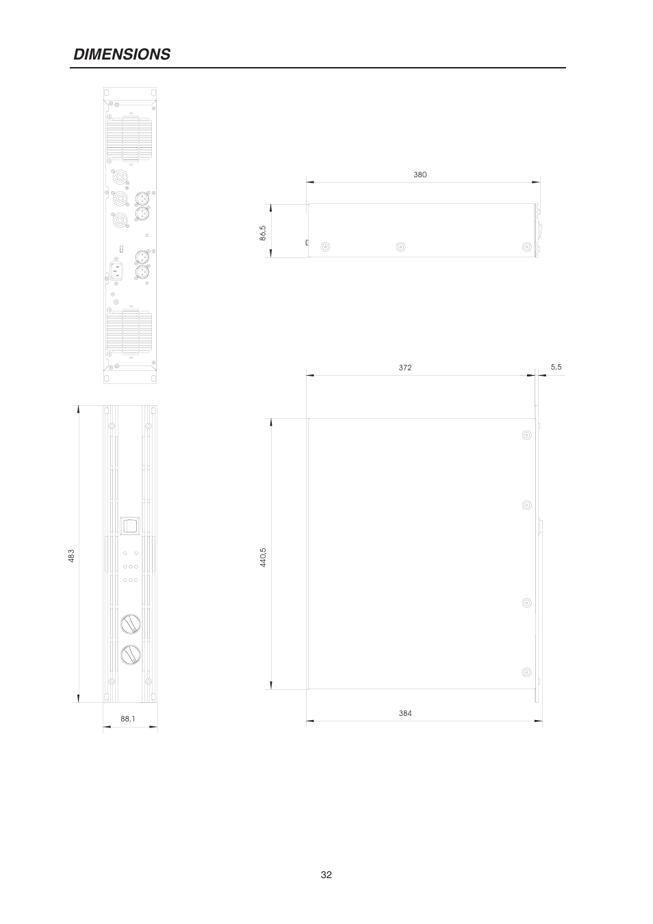 Dimensions | Electro-Voice CP3000S User Manual | Page 32 / 36