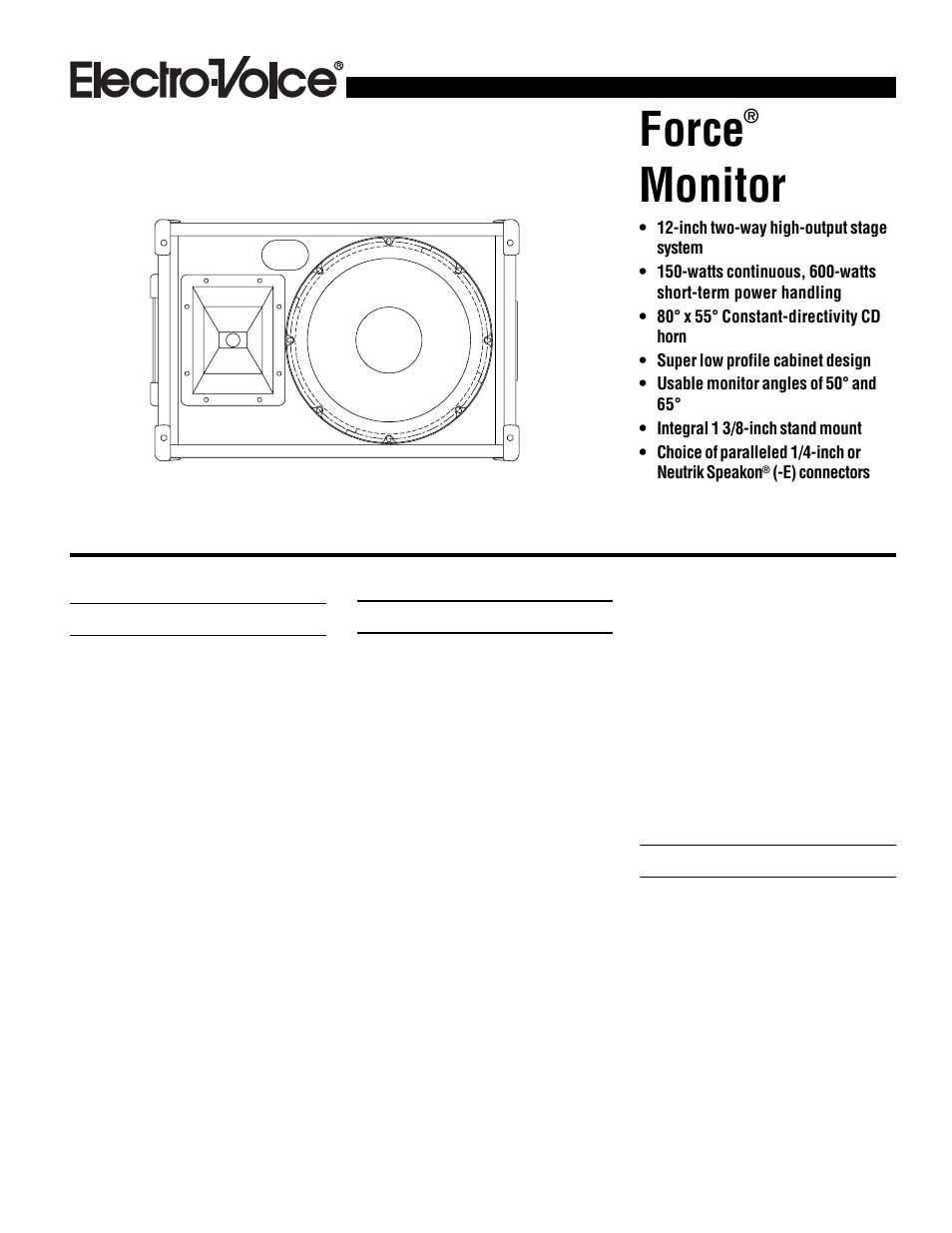 Electro-Voice Computer Monitor User Manual | 4 pages