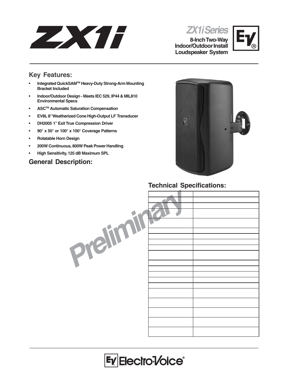 Electro-Voice ZX1iSeries User Manual | 4 pages