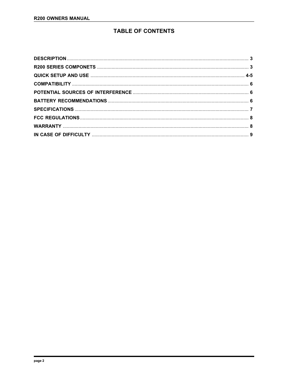 Electro-Voice R200 User Manual | Page 2 / 12