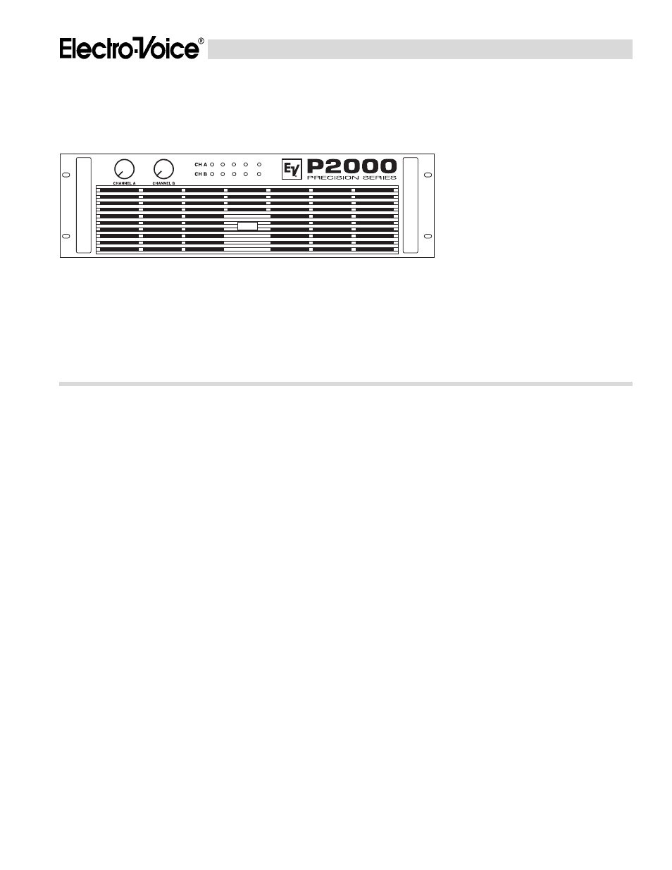 Electro-Voice P2000 User Manual | 4 pages