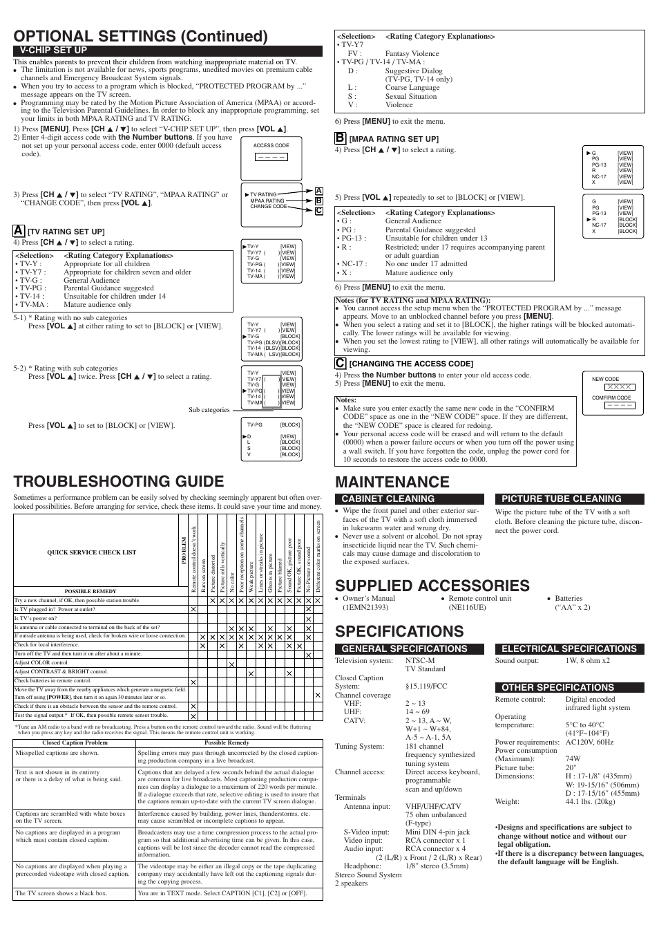 Supplied accessories, Ab c | Emerson EWF2006 User Manual | Page 4 / 8