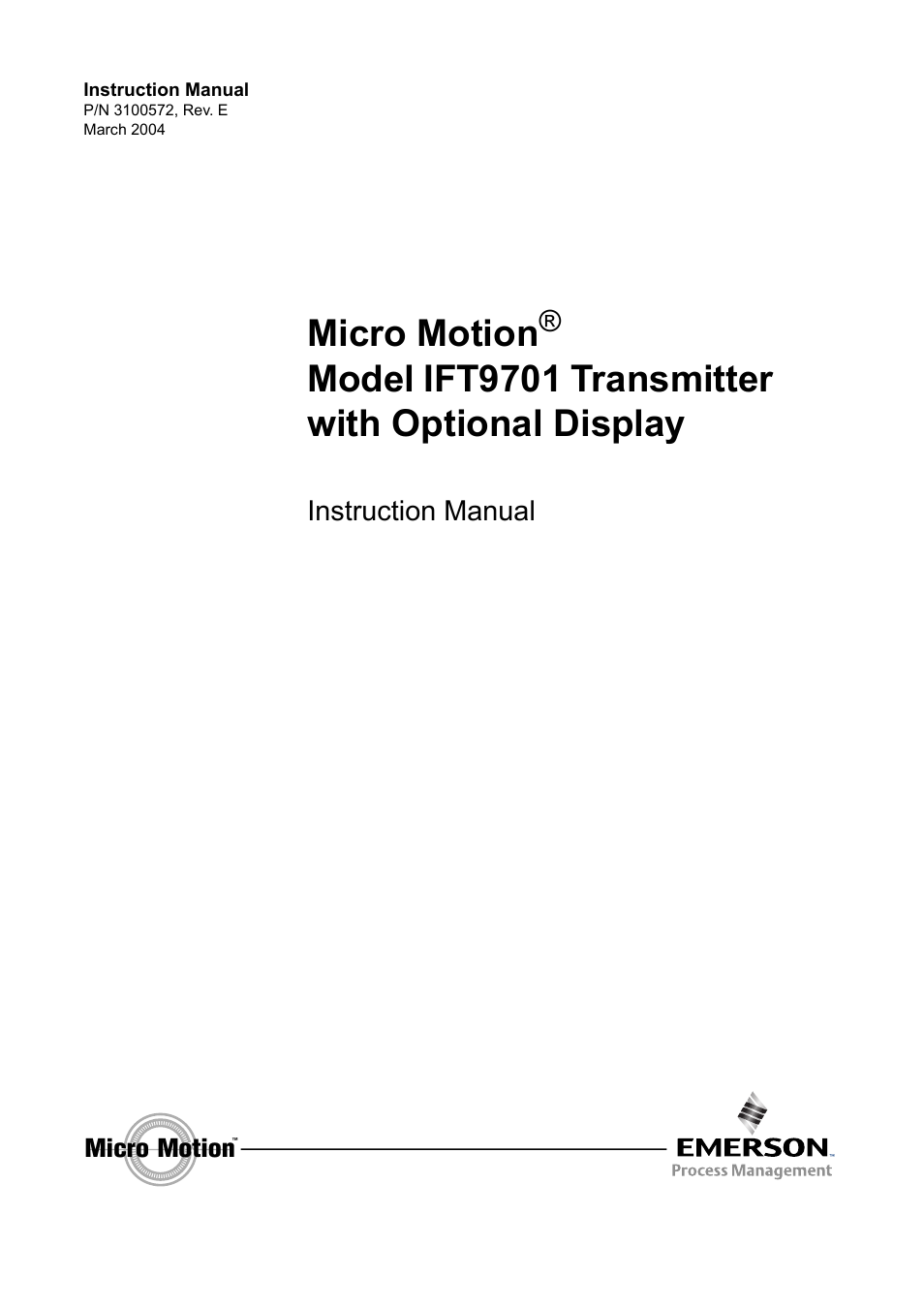 Emerson IFT9701 User Manual | 90 pages