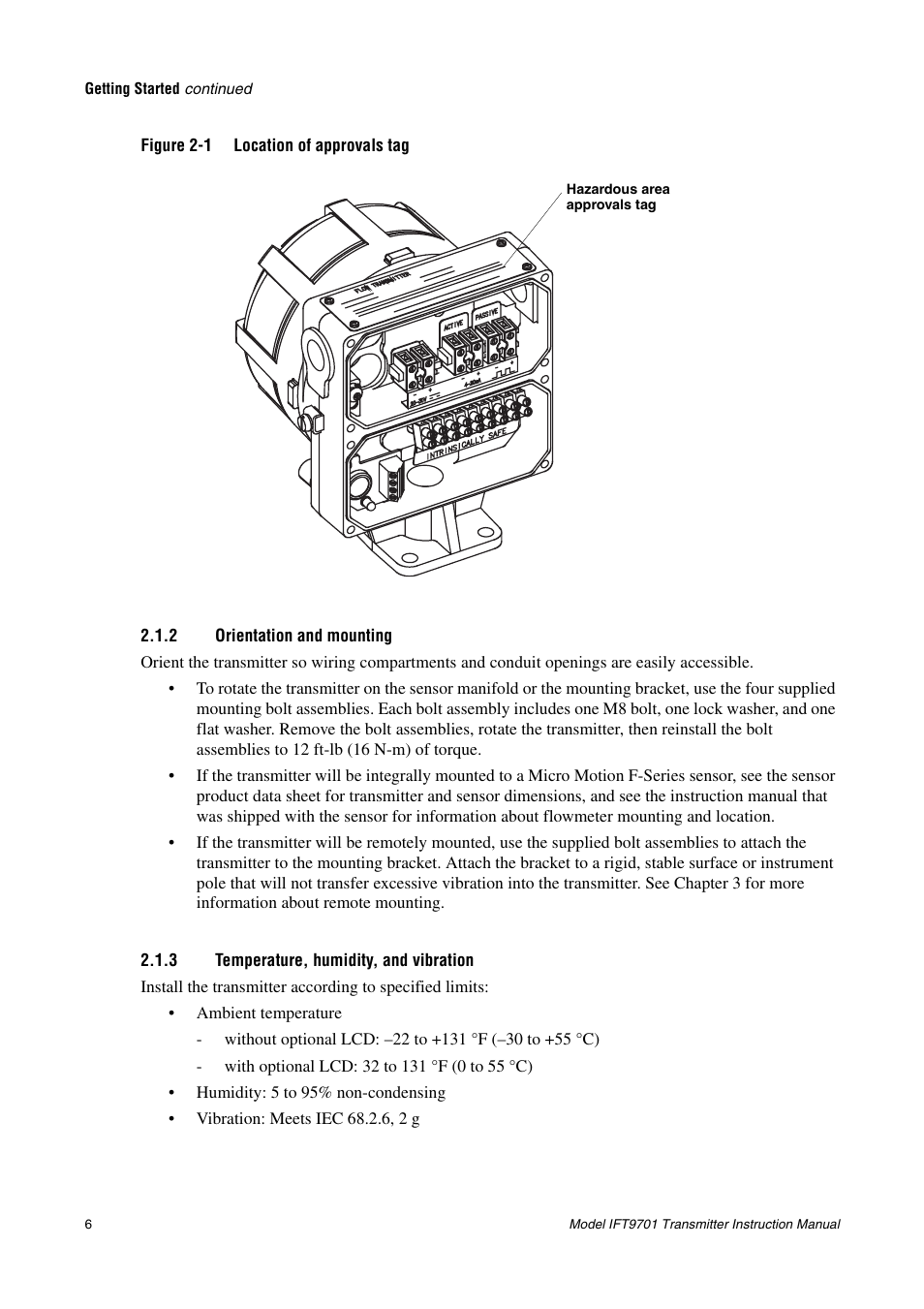 2 orientation and mounting, 3 temperature, humidity, and vibration, Orientation and mounting | Temperature, humidity, and vibration | Emerson IFT9701 User Manual | Page 14 / 90