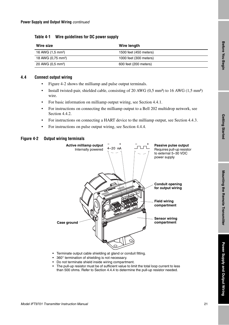 4 connect output wiring, Connect output wiring | Emerson IFT9701 User Manual | Page 29 / 90