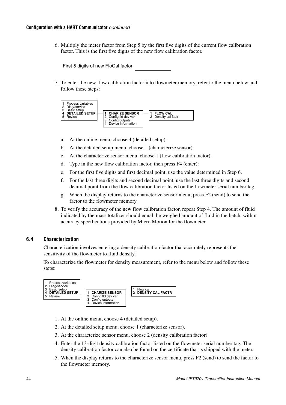 4 characterization, Characterization, Section 6.4 | Emerson IFT9701 User Manual | Page 52 / 90