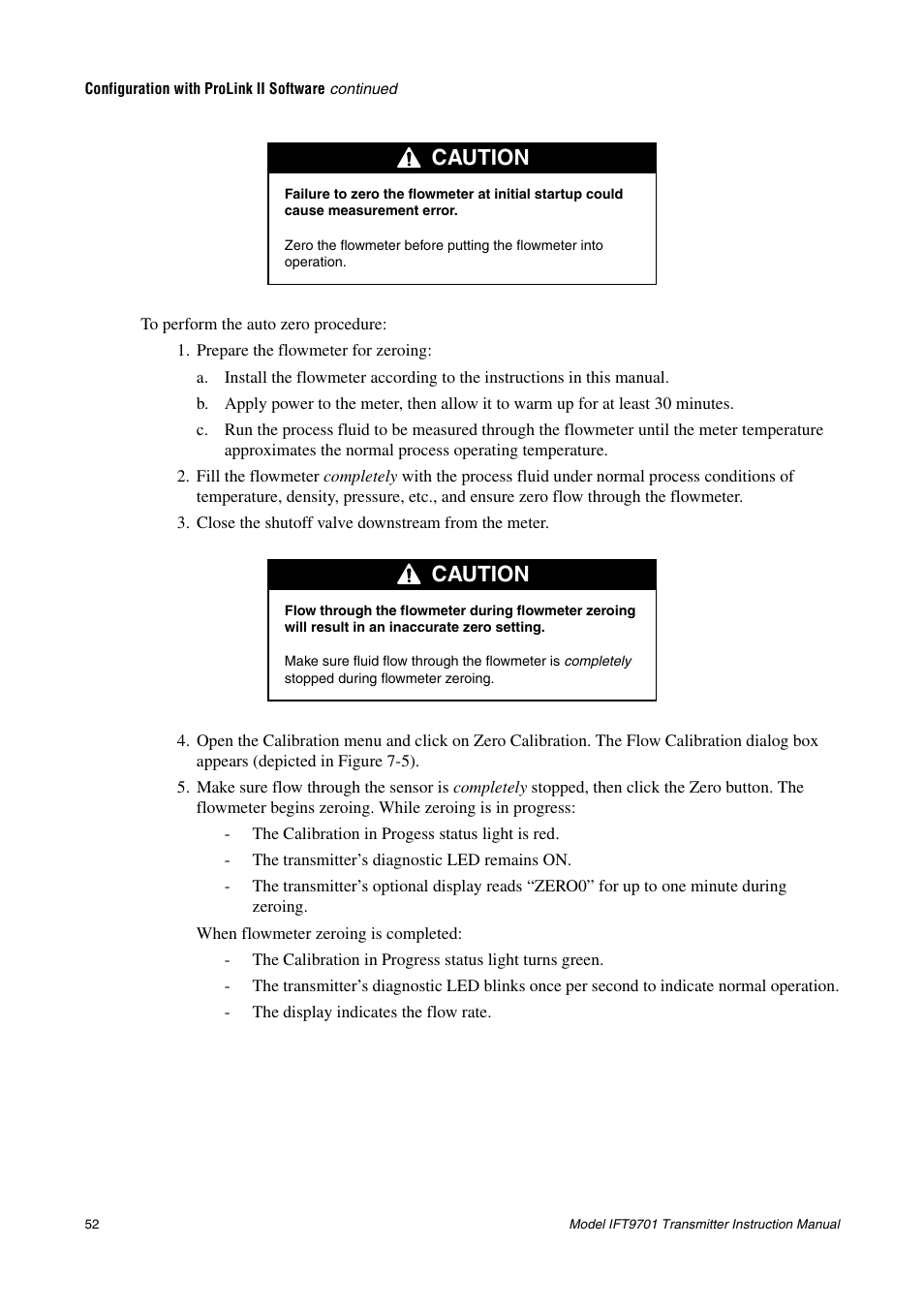 Caution | Emerson IFT9701 User Manual | Page 60 / 90