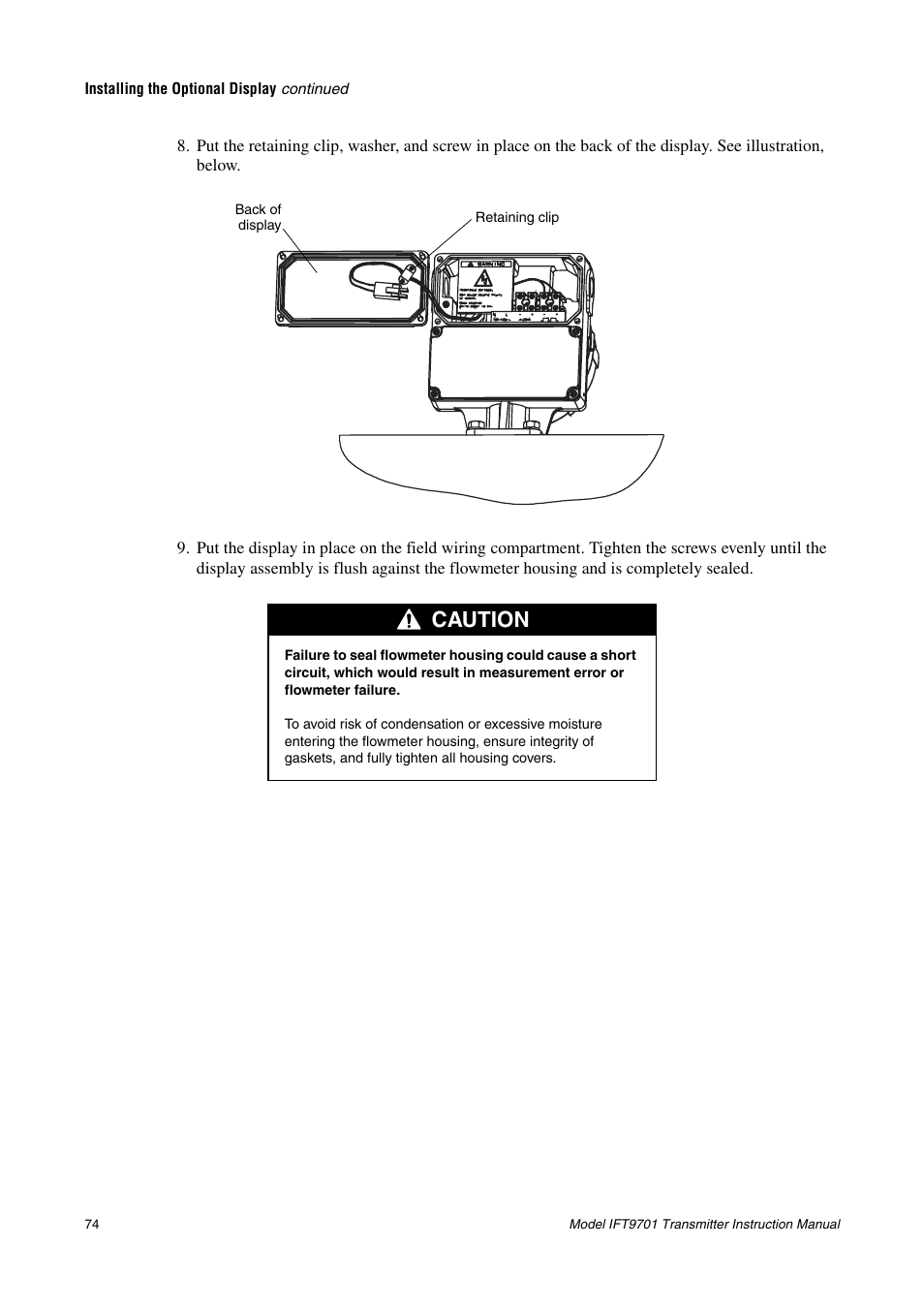 Caution | Emerson IFT9701 User Manual | Page 82 / 90