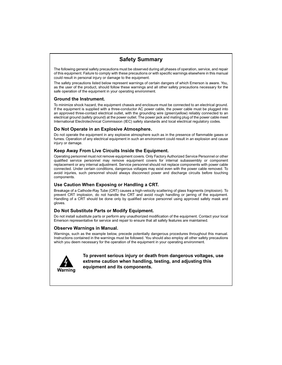 Safety summary | Emerson I/O MODULE IPMC7126E User Manual | Page 3 / 54