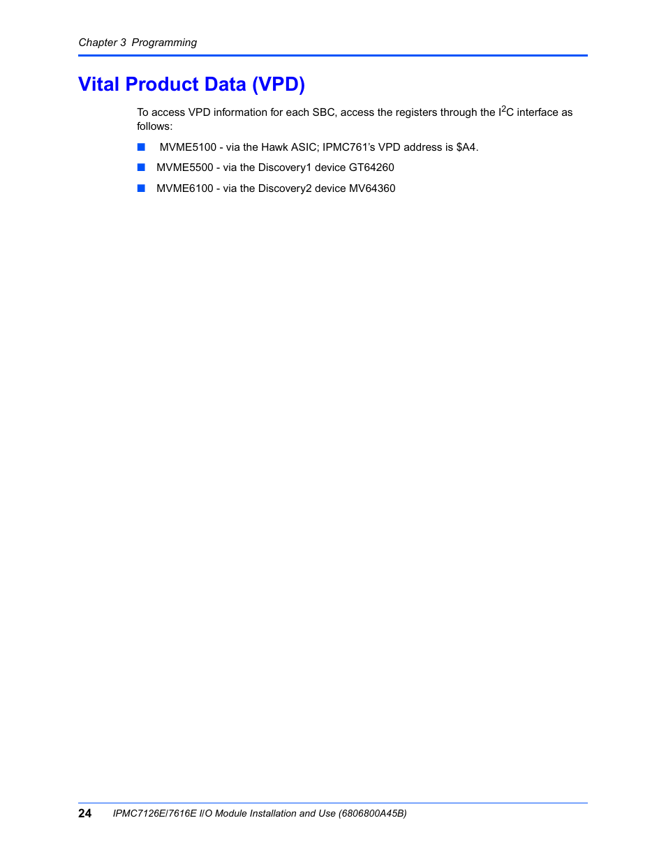Vital product data (vpd) | Emerson I/O MODULE IPMC7126E User Manual | Page 38 / 54