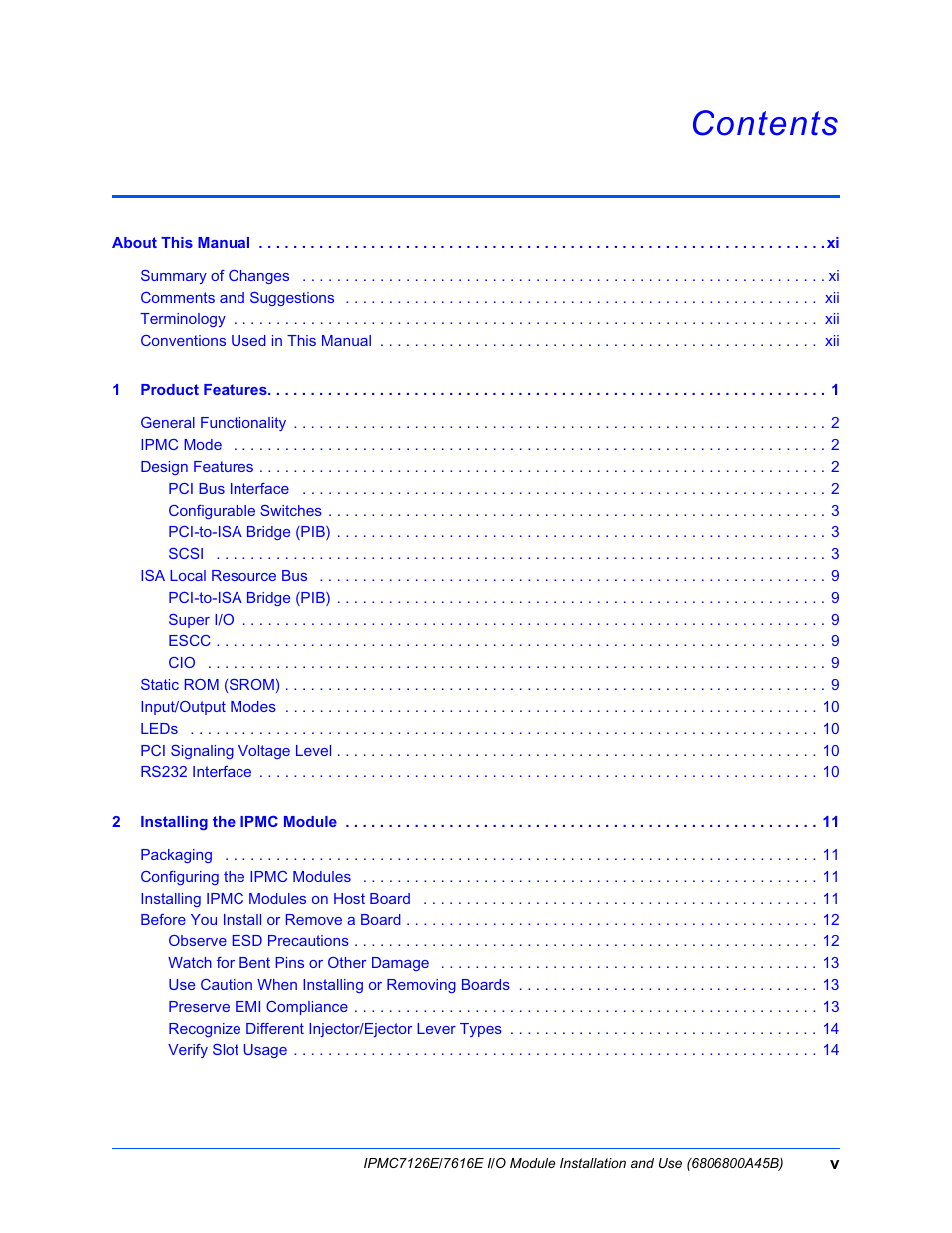 Emerson I/O MODULE IPMC7126E User Manual | Page 5 / 54